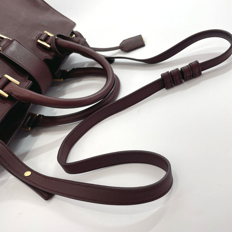 Saint Laurent YSL Dark Brown Wrinkle Leather Shoulder Bag 