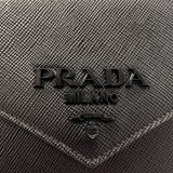 PRADA Shoulder Bag 1BD127 Chain Safiano leather/SilverHardware Black Women Used