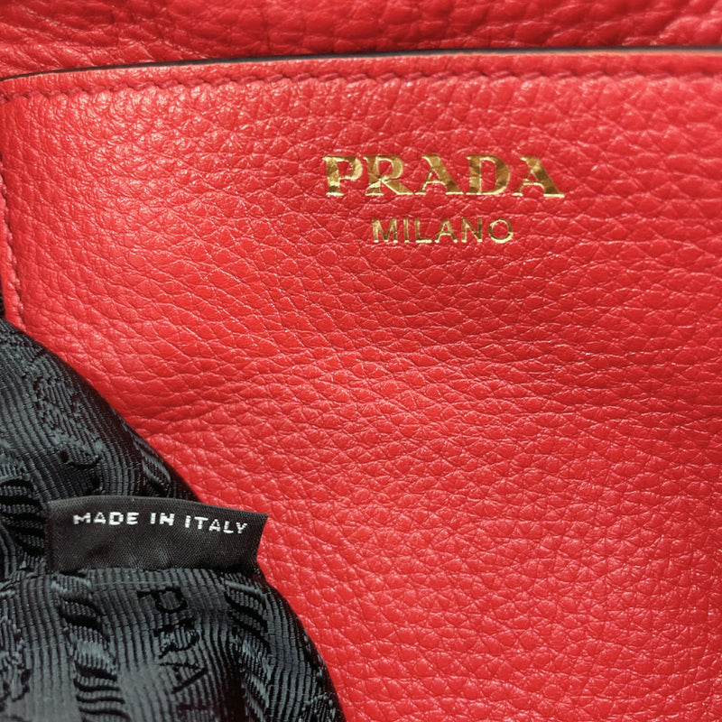 PRADA Shoulder Bag 1BE018 2BBE Vitterodino drawstring leather Red Women Used