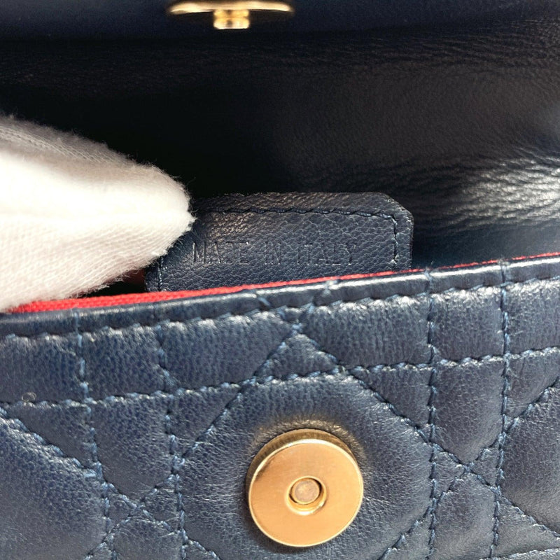 Christian Dior Shoulder Bag Canage Mini Shoulder vintage leather Navy Women Used - JP-BRANDS.com