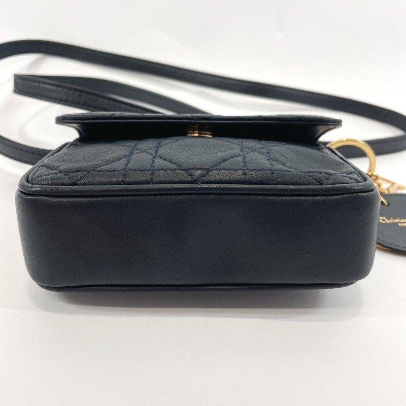 Christian Dior Shoulder Bag Canage Mini Shoulder vintage leather Navy Women Used - JP-BRANDS.com