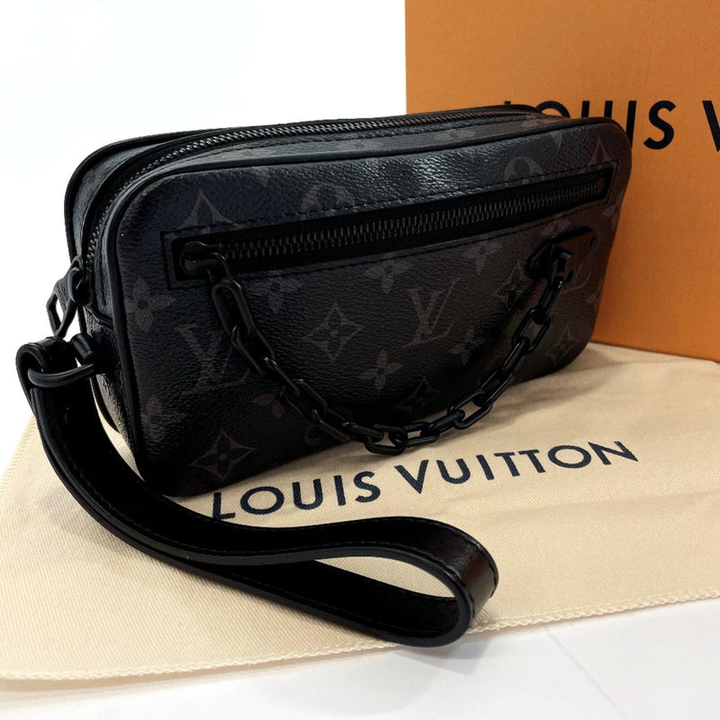 Louis Vuitton Womens Phone Pouch Monogram Eclipse Crossbody Bag