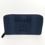 CHANEL purse Zip Around Deauville straw Navy Women Used - JP-BRANDS.com