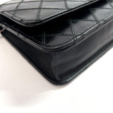 CHANEL Wallet Chain Bicolole Chain wallet leather/SilverHardware Black Women Used - JP-BRANDS.com
