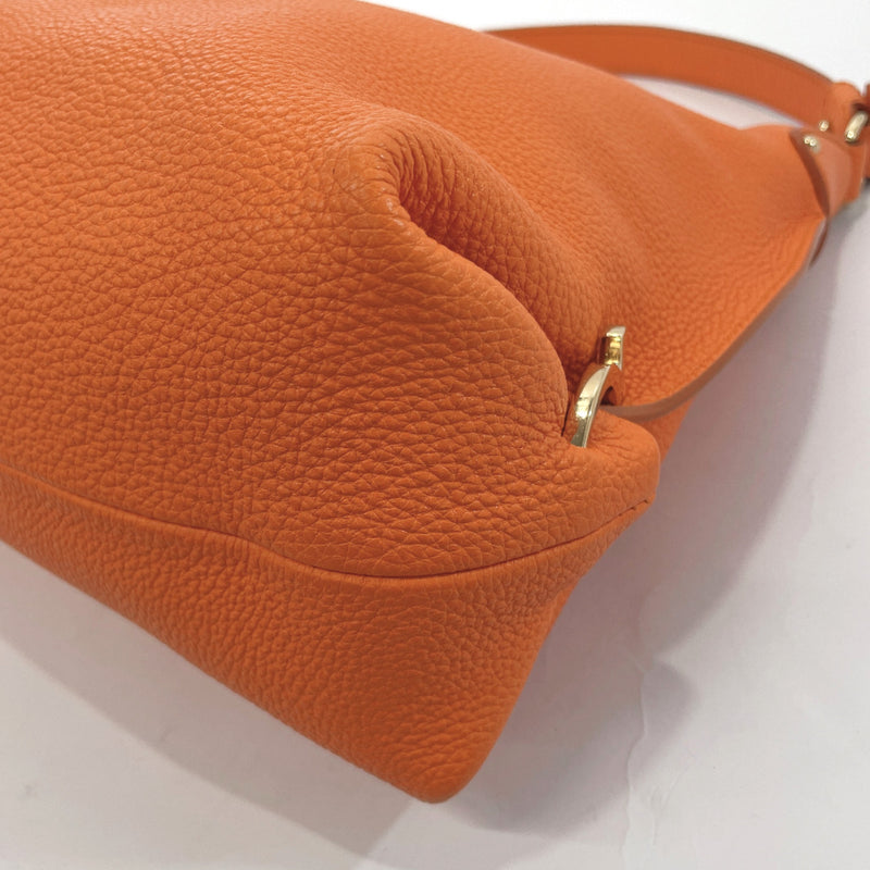 Salvatore Ferragamo Shoulder Bag EZ-21 E654 Gancini leather Orange Gol –