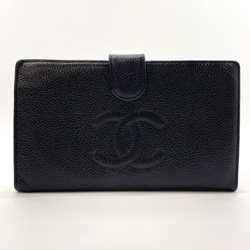 CHANEL wallet COCO Mark purse with a clasp vintage Matt caviar skin Black Women Used - JP-BRANDS.com