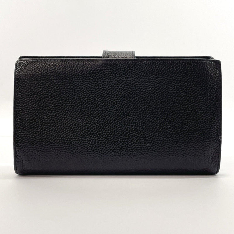 CHANEL wallet COCO Mark purse with a clasp vintage Matt caviar skin Black Women Used - JP-BRANDS.com