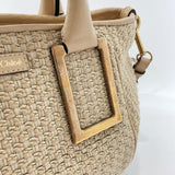 Chloe Handbag Etel 2way straw/cotton beige Women Used - JP-BRANDS.com