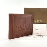 GUCCI wallet 231844/BR Bill Compartment Standard crest leather Brown mens Used - JP-BRANDS.com