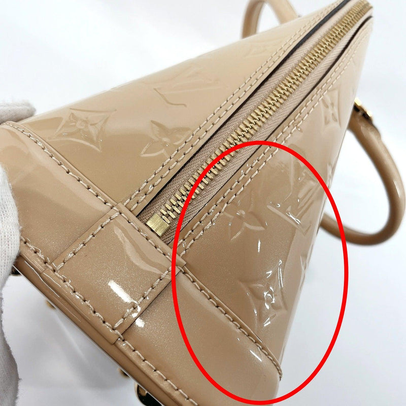 Louis Vuitton Beige Vernis Patent Leather Monogram Alma PM Bag