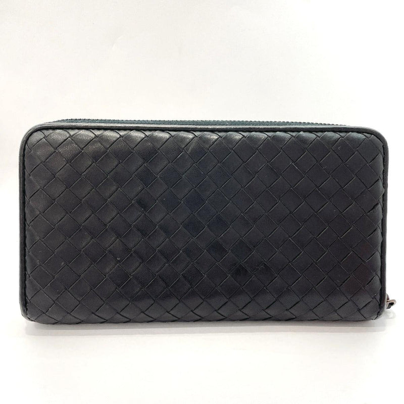 BOTTEGAVENETA purse Zip Around Intrecciato leather Black unisex Used - JP-BRANDS.com