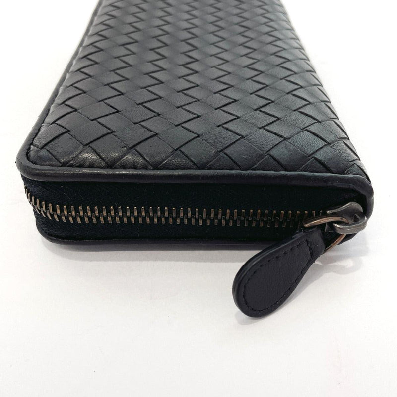 BOTTEGAVENETA purse Zip Around Intrecciato leather Black unisex Used - JP-BRANDS.com
