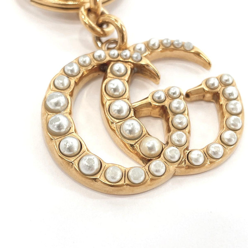 GUCCI key ring GG Marmont metal/Fake pearl gold Women Used –
