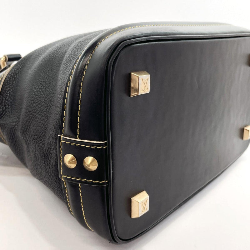 Preloved Louis Vuitton Black Leather Suhali Lockit PM Handbag