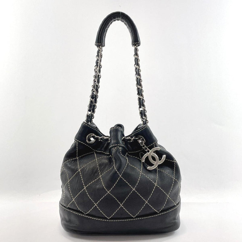 Haute Shore  Black Puffer Quilted Bucket Bag - Lindsey Carbon