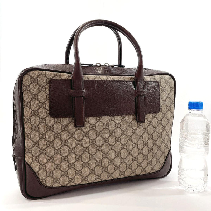 GUCCI Briefcase 101666 GG Supreme Canvas/leather Brown mens Used - JP-BRANDS.com