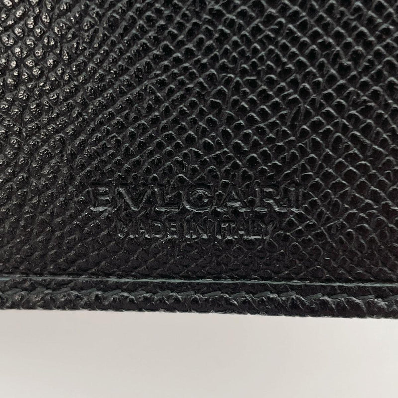 BVLGARI purse 30416 Bulgari Bulgari Grain leather Black Black unisex Used - JP-BRANDS.com