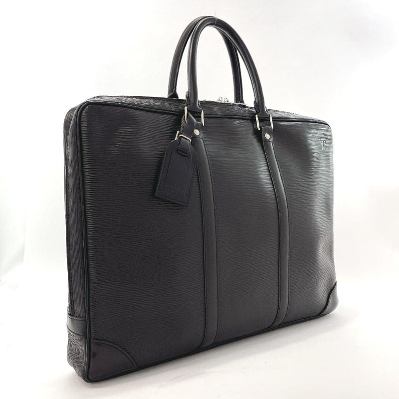 Louis+Vuitton+Porte+Documents+Voyage+Handbag+Black+Leather for