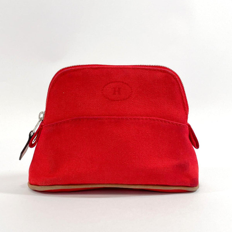 HERMES Pouch Bolide pouch mini mini Cotton canvas Red Women Used - JP-BRANDS.com