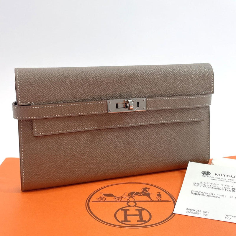 HERMES purse Kelly wallet Epsom Etope Gurege CCarved seal Women Used - JP-BRANDS.com