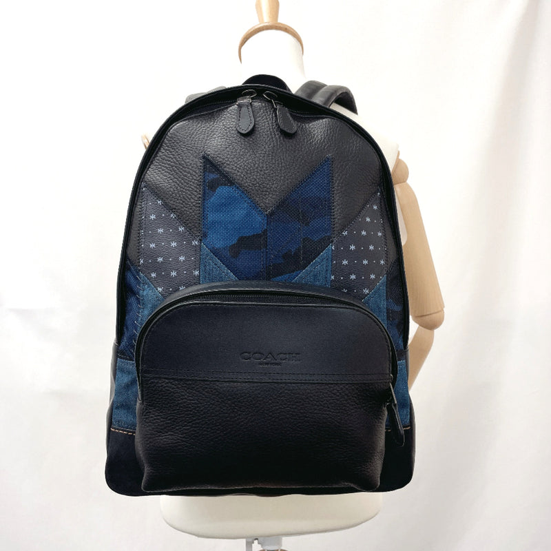 COACH Backpack Daypack 68997 patchwork leather Black Black mens Used