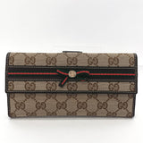 GUCCI purse 256933 Sherry line GG canvas/leather beige Women Used - JP-BRANDS.com
