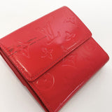 LOUIS VUITTON wallet M91169 Portemonebie Cartes Crédit Monogram Vernis Red Women Used