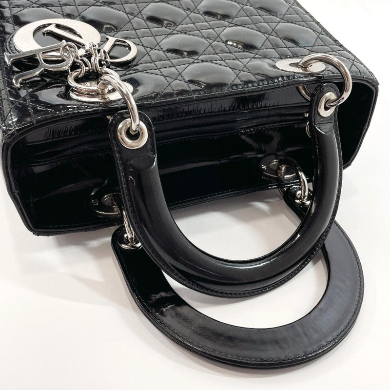 Christian Dior Handbag 16-BO-0182 Lady Dior Canage enamel Black Women Used - JP-BRANDS.com