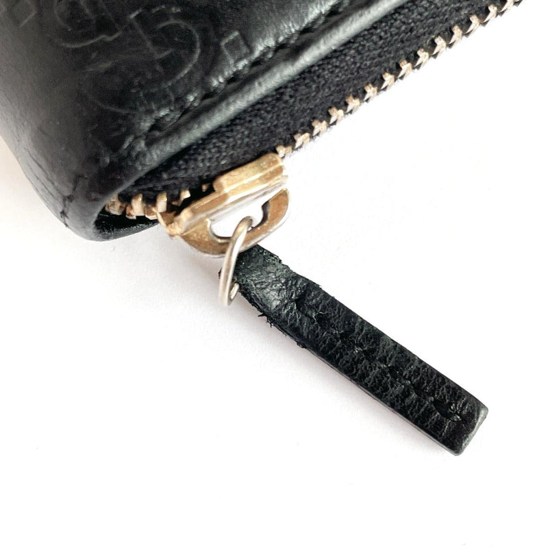 GUCCI purse 112724 Zip Around Sima leather Black Women Used - JP-BRANDS.com