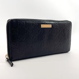 GUCCI purse 112724 Zip Around Sima leather Black Women Used - JP-BRANDS.com