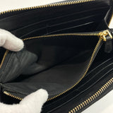 PRADA purse 1M0506 gathered Zip Around leather Black Women Used
