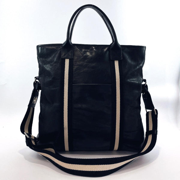 BALLY Tote Bag 2WAY leather Black mens Used – JP-BRANDS.com