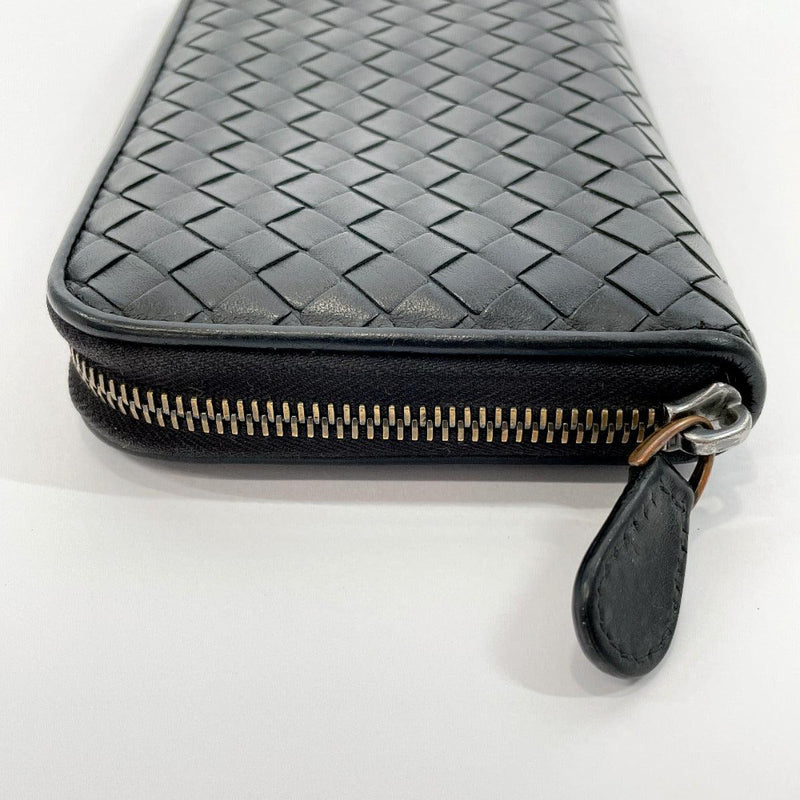 BOTTEGAVENETA purse 114076 Intrecciato Zip Around leather Black mens Used - JP-BRANDS.com