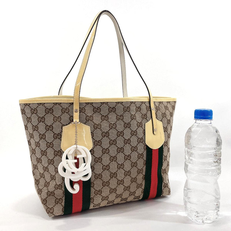 Gucci Red GG Canvas and Patent Leather Shoulder Bag