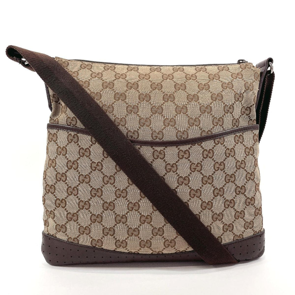Gucci GG Canvas Messenger Bag - Brown Crossbody Bags, Handbags