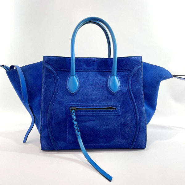 CELINE Handbag Luggage phantom shopper Suede/leather blue Women 