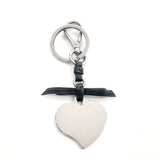 PRADA key ring Heart charm metal/leather Black Black Women Used