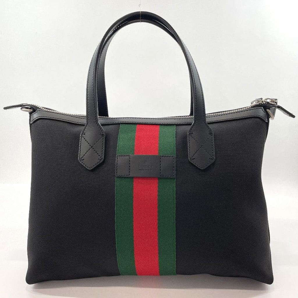 GUCCI Handbag 630923 Sherry line canvas/leather Black Black Women Used