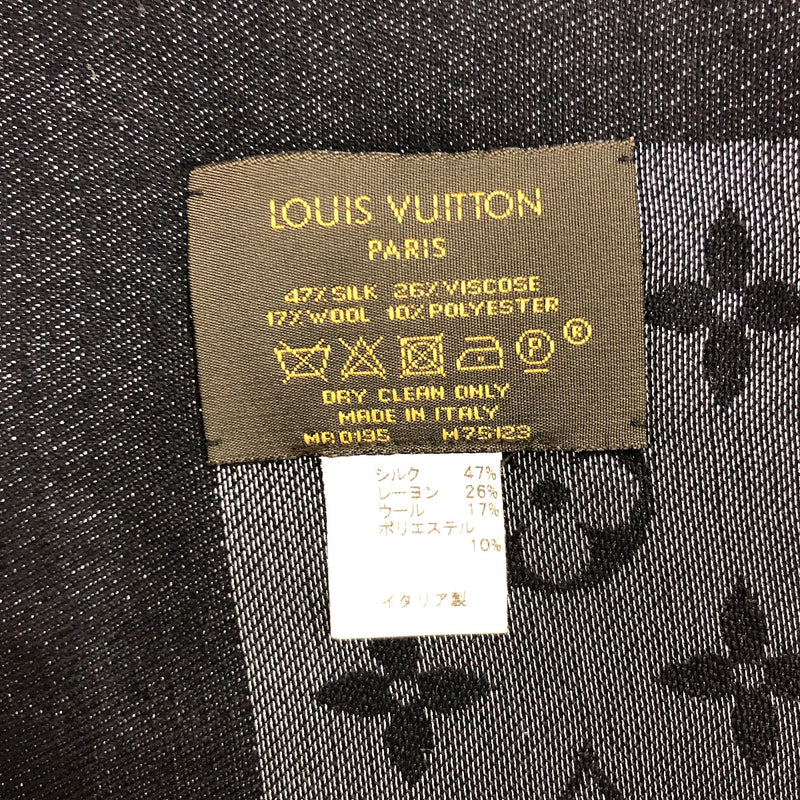 LOUIS VUITTON scarf M75123 Shawl monogram shine/Rayon/wool Black Women Used