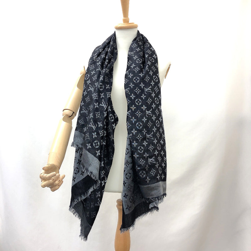 LOUIS VUITTON scarf M75123 Shawl monogram shine/Rayon/wool Black Women –