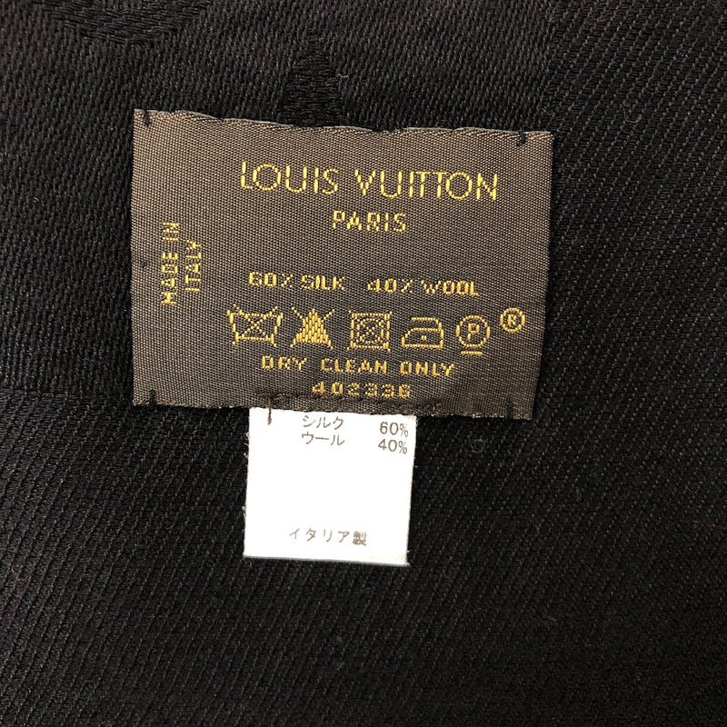 LOUIS VUITTON scarf M71329 Shoal monogram silk Black Women Used