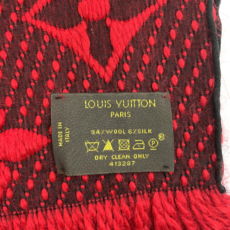 LOUIS VUITTON Scarf M72432 Escalp Logo Mania wool/silk Red Red