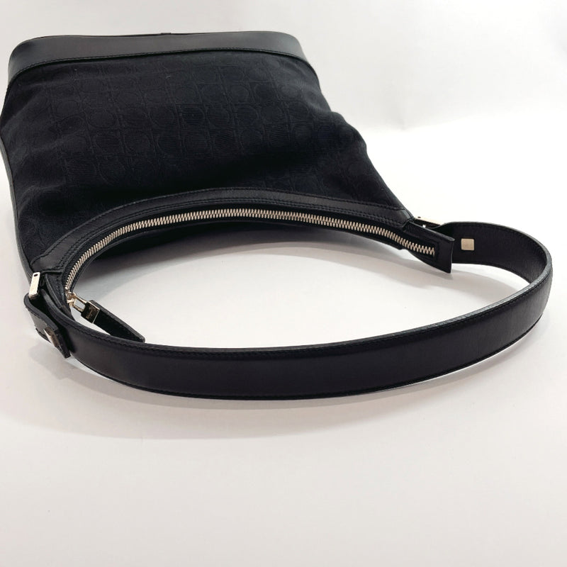 Salvatore Ferragamo Shoulder Bag AU-21 3343 canvas/leather Black Women Used