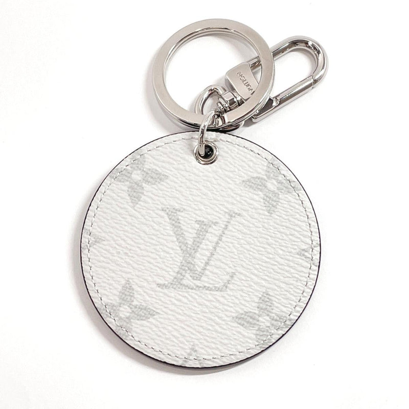 Louis Vuitton Porto Cle LV Circle Keychain Silver Hardware Round Type Black  Logo