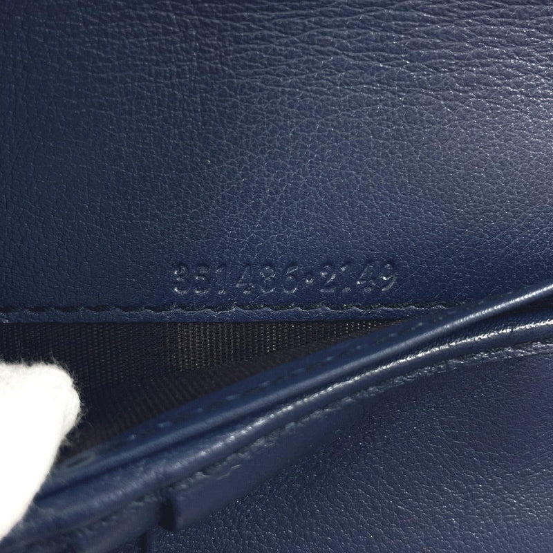 GUCCI purse 351486 Zip Around Interlocking G Patent leather Navy 