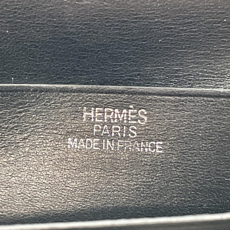 HERMES purse Bean Box calf Black □HCarved seal Women Used - JP-BRANDS.com