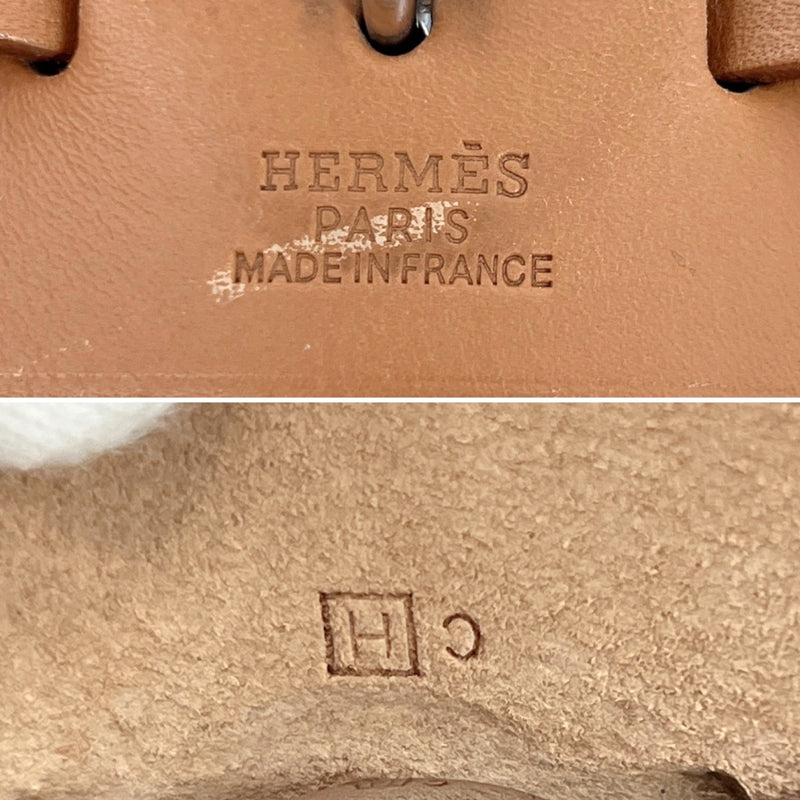 HERMES Handbag Herbag PM Tower ash/leather beige □HCarved seal Women Used