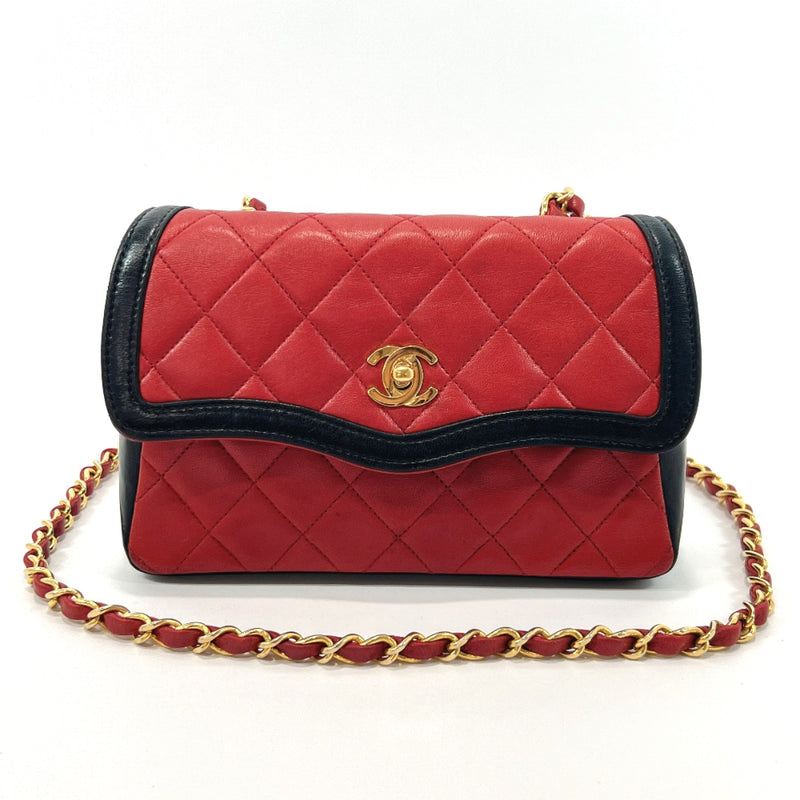CHANEL Shoulder Bag Mini Materasse Chain Shoulder lambskin Red Red Wom –