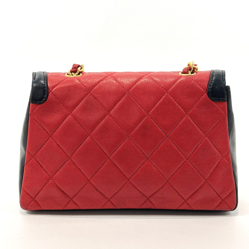 CHANEL Shoulder Bag Mini Materasse Chain Shoulder lambskin Red Red