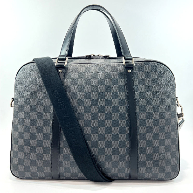 Louis Vuitton Black Damier Leather Keepall Bandouliere Holdall Weekend Bag  Mens